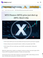 MYX Finance (MYX) price just shot up 289%: Here’s why - CoinJournal