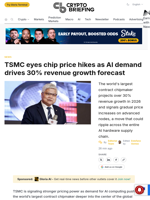 TSMC eyes chip price hikes as AI demand drives 30% revenue growth forecast