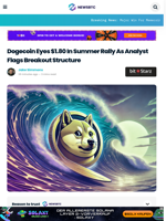 Dogecoin Eyes $1.80 In Summer Rally, Predicts Crypto Analyst