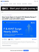 HTX Weekly Recap: F & AVNT Surge 200% Sept. 7–15
