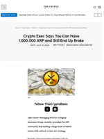 Crypto Exec Says You Can Have 1,000,000 XRP and Still End Up Broke