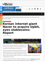 Korean internet giant Naver to acquire Upbit, eyes stablecoins: Report - The Crypto News Wire