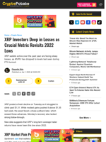 XRP Investors Deep in Losses as Crucial Metric Revisits 2022 Lows