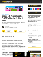 Binance ETH Volume Explodes Past $6 Trillion: Here's What It Means