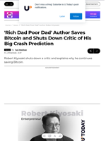 'Rich Dad Poor Dad' Author Saves Bitcoin and Shuts Down Critic of His Big Crash Prediction - U.Today