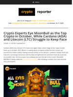 Traders Eye MoonBull as Top Crypto as ADA and LTC Lag