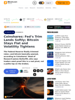 Coinshares: Fed’s Trim Lands Softly; Bitcoin Stays Flat and Volatility Tightens – Economics Bitcoin News