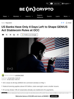 US Banks Lose Last Chance on GENIUS Act Stablecoin Rules