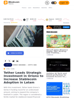 Tether Leads Strategic Investment in Orionx to Increase Stablecoin Adoption in Latam – Crypto News Bitcoin News