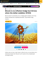 Bitcoin Rises on Weak USD but Isn’t Inflation Hedge: NYDIG