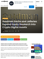 Goldman Sachs, Jefferies Add Crypto Research