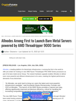 Allnodes Among First to Launch Bare Metal Servers powered by AMD Threadripper 9000 Series