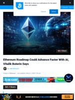 Ethereum Roadmap Could Advance Faster With AI, Buterin Says