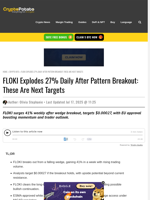 FLOKI Explodes 27% Daily After Pattern Breakout: These Are Next Targets