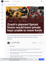 Zcash Sprout freeze would strand funds despite intact keys