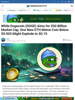 While Dogecoin (DOGE) Aims for $50 Billion Market Cap, One New ETH Meme Coin Below $0.003 Might Explode to $0.15