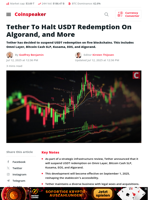 Tether To Halt USDT Redemption On Algorand, and More - Coinspeaker