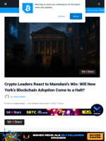 Crypto Leaders React to Mamdani’s Win: Will New York’s Blockchain Adoption Come to a Halt? | Bitcoinist.com