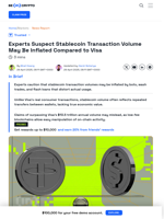 Why Stablecoin Volume May Be Inflated Compared to Visa?