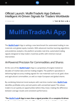 Official Launch: MulfinTradeAi App Delivers Intelligent AI-Driven Signals for Traders Worldwide - Visionary Financial