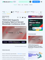 TRON DAO Supports Emerging Talent at Harvard Blockchain Conference 2025 – Press release Bitcoin News