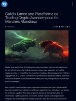 Galidix Lance une Plateforme de Trading Crypto Avancee pour les Marches Mondiaux | Visionary Financial