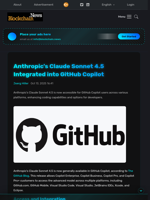 Anthropic's Claude Sonnet 4.5 Integrated into GitHub Copilot - Blockchain.News