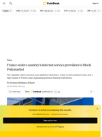 France orders country's internet service providers to block Polymarket