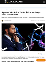 Ripple’s XRP Price To Hit $13 In 40 Days? Elliot Waves Hint.. - DailyCoin
