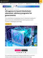 UN Set To Launch New Blockchain Push for Global Governments