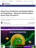 Pepe Price Prediction: Exchange Inflows Are Exploding – What Do These Insiders Know That You Don’t?