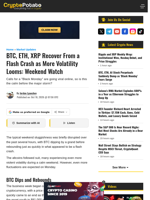BTC, ETH, XRP Recover From a Flash Crash as More Volatility Looms: Weekend Watch