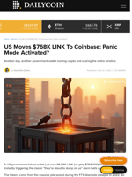 US Moves $768K LINK To Coinbase: Panic Mode Activated? - DailyCoin