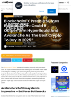 BlockchainFX Presale Surges Beyond $10m: Could It Outperform Hyperliquid And Avalanche As The Best Crypto To Buy In 2025? | Live Bitcoin News
