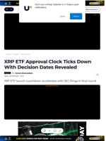 XRP ETF Approval Clock Ticks Down With Decision Dates Revealed - U.Today