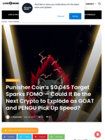 Punisher Coin’s $0.045 Target Sparks FOMO — Could It Be the Next Crypto to Explode as GOAT and PENGU Pick Up Speed? | Live Bitcoin News