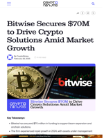 Bitwise Secures $70M to Drive Crypto Solutions Amid Market Growth – CryptoNinjas