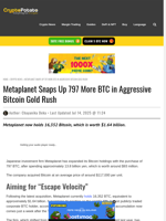 Metaplanet Snaps Up 797 More BTC in Aggressive Bitcoin Gold Rush
