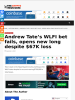 Andrew Tate’s WLFI bet fails, opens new long despite $67K loss - The Crypto News Wire
