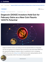Dogecoin (DOGE) Investors Hold Out for February Gains as a New Coin Flaunts 14557% Potential
