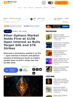 Ether Options Market Holds Firm at $15B Open Interest as Bulls Target $6K and $7K Strikes – Markets and Prices Bitcoin News