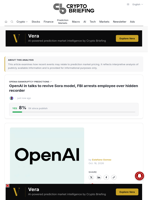 OpenAI in talks to revive Sora model, FBI arrests employee over hidden recorder