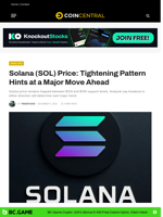 Solana (SOL) Price: Tightening Pattern Hints at a Major Move Ahead - CoinCentral