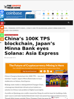 China’s 100K TPS blockchain, Japan’s Minna Bank eyes Solana: Asia Express - The Crypto News Wire