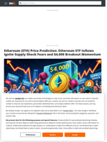 Ethereum (ETH) Price Prediction: Ethereum ETF Inflows Ignite Supply Shock Fears and $4,000 Breakout Momentum - Brave New Coin