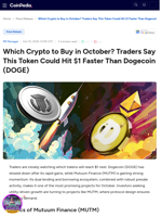 Which Crypto to Buy in October? Traders Say This Token Could Hit $1 Faster Than Dogecoin (DOGE)