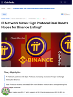 Pi Network News: Sign Protocol Deal Boosts Hopes for Binance Listing?