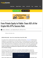 From Private Equity to Public: Trace ASI’s AI for Crypto Hits 87% Success Rate