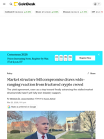 Market structure bill compromise draws wide-ranging reaction from fractured crypto crowd