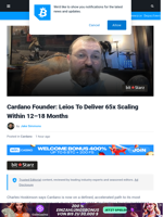 Cardano Founder: Leios To Deliver 65x Scaling In 12–18 Months